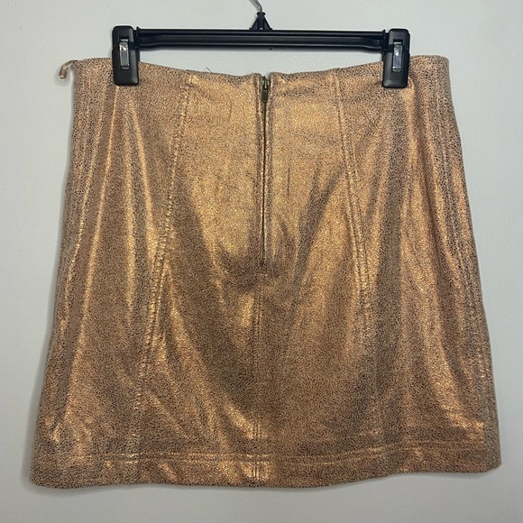 Free People Metallic Mini Skirt Size 8 - Picture 2 of 6